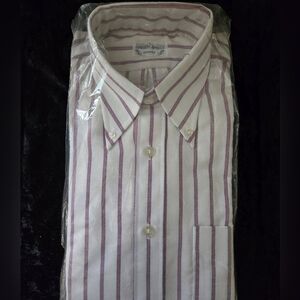 Hardy Amies London Striped Button-Down Dress Shirt 14½ NOS